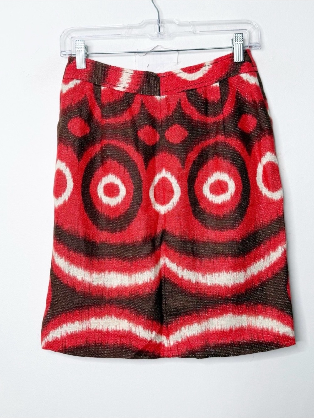 TORY BURCH | Pleated Linen Metallic Thread Abstract Patterned A-Line Skirt Sz. 6 - Picture 4 of 4